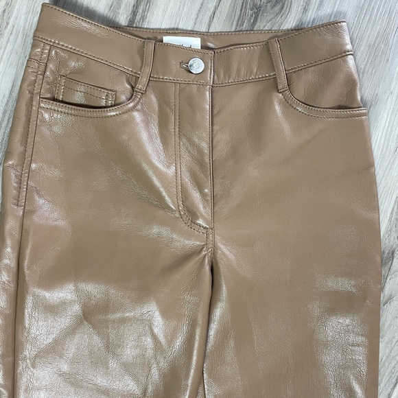 Wilfred Aritzia The Melina Faux Leather Pant Size 0 Inseam 30 Tan Brown - Picture 4 of 11